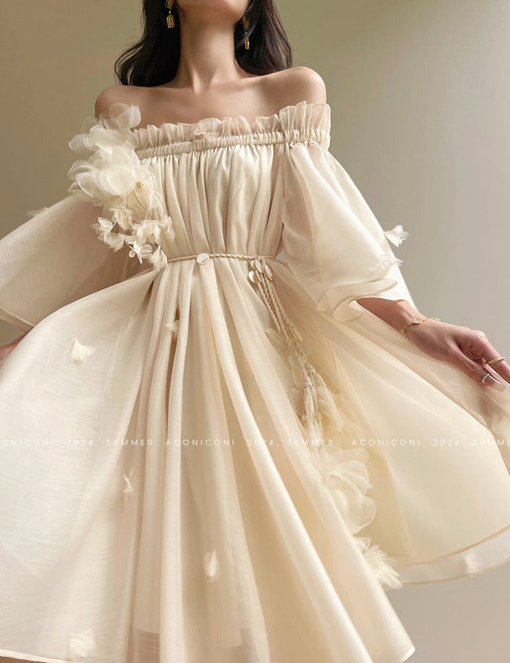 Aconiconi|Magnolia Off-Shoulder Fairy Dress