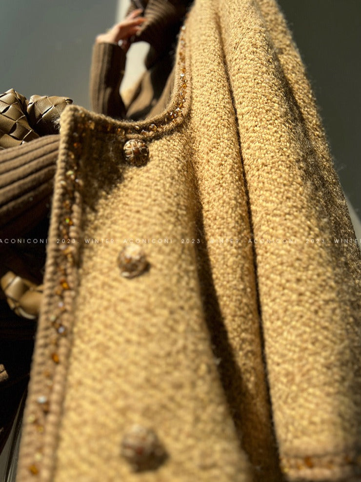 Aconiconi|Brownie Autumn Wool Retro Skirt Suit