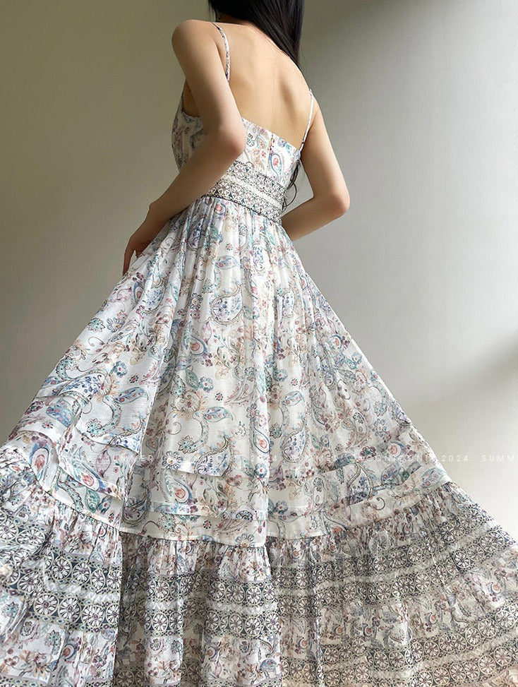 Aconiconi|Eden Floating Retro Floral Bohemian Dress