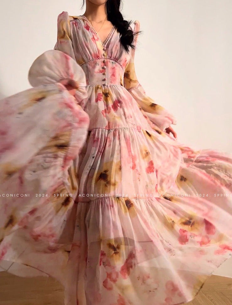 Aconiconi|Yutang High-End Flowy Dress