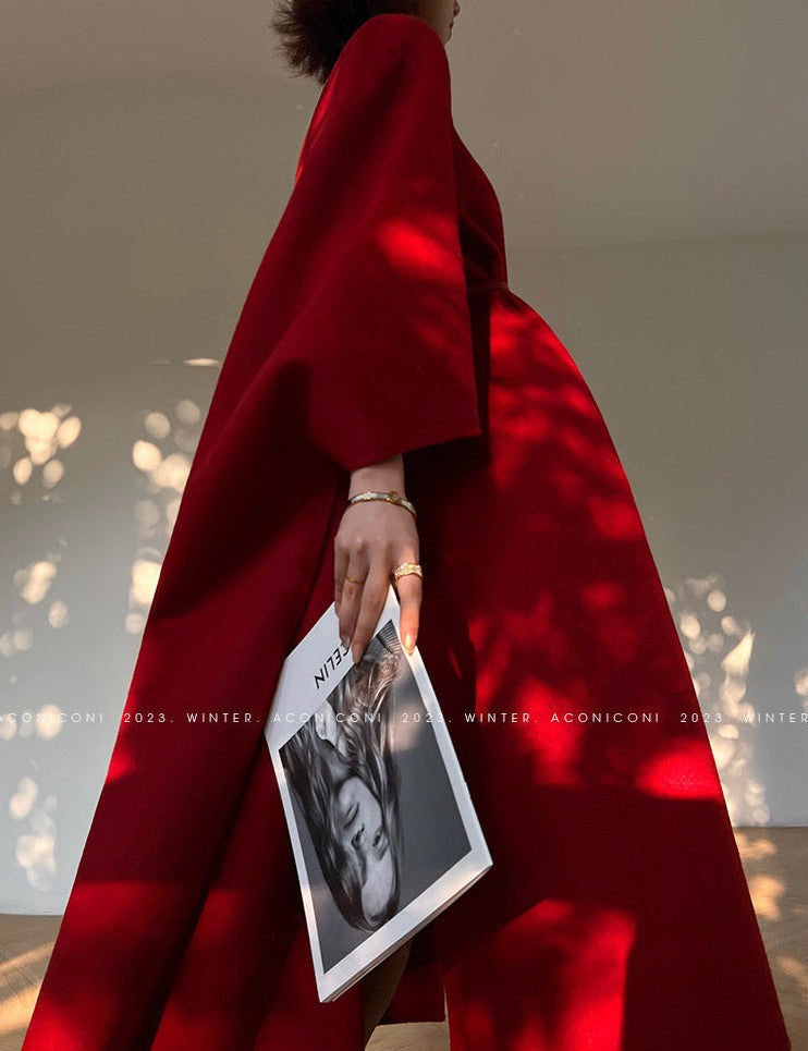 Aconiconi | Elegant Wool Coat & Dress Set