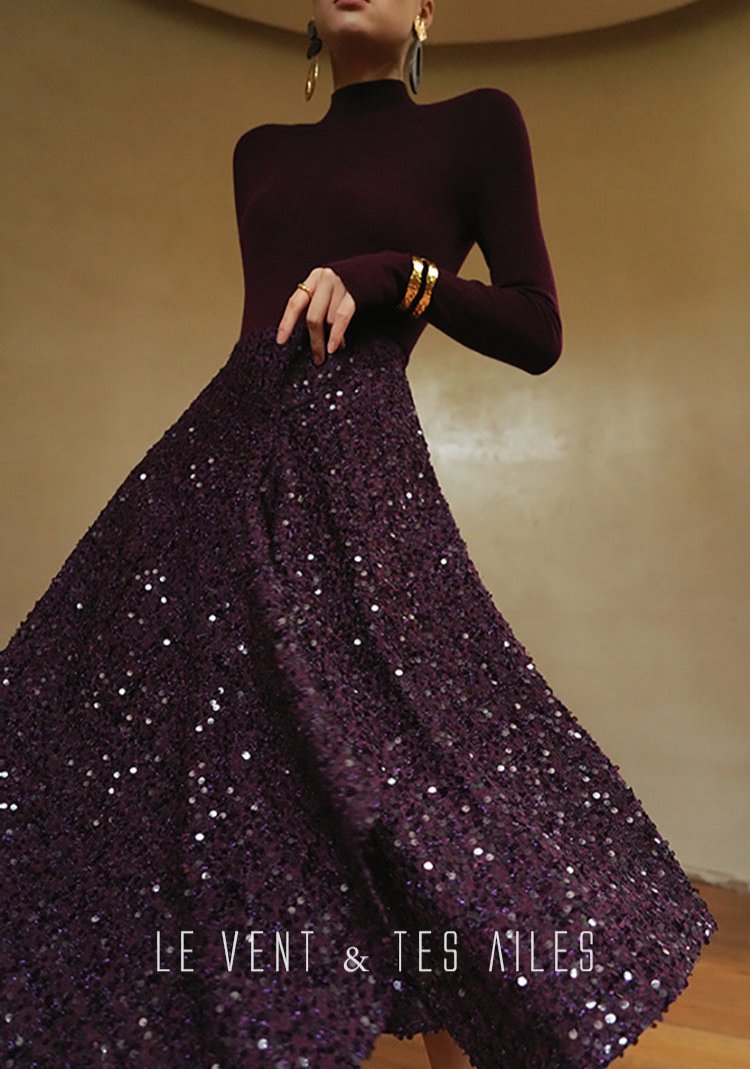 LE VENT & TES AILES | Galaxy Dreamer Tweed Sequined Skirt
