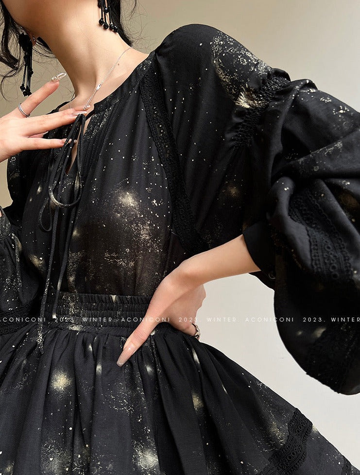 Aconiconi|Moon Shadow Camellia Skirt Suit
