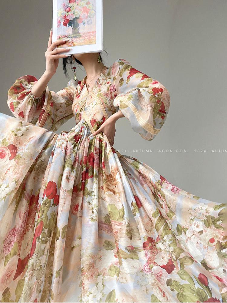 Misty Rose Long Sleeve Long Dress