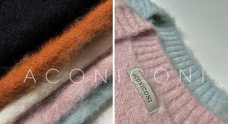 Aconiconi|North Island girl's loose V-neck wool sweater set