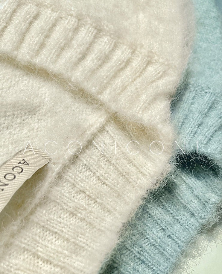 Aconiconi|North Island girl's loose V-neck wool sweater set