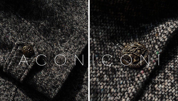 Aconiconi|Inkstone Retro Stand Collar Wool Coat
