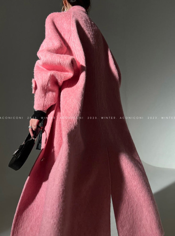 Aconiconi|Inkstone Retro Stand Collar Wool Coat