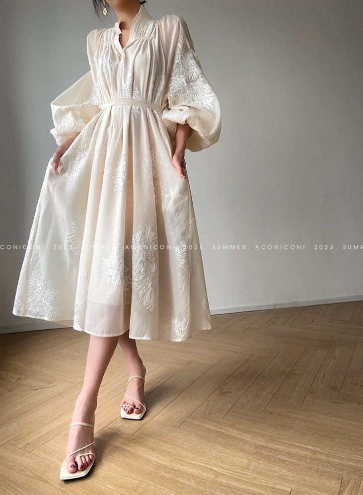 Aconiconi|Matsuno Brown Sugar Embroidery Exquisite Dress