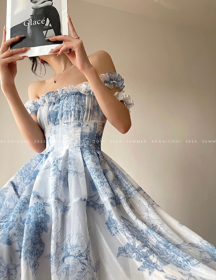 Aconiconi|Sea Island Frosty Suspender Sweet Short Dress