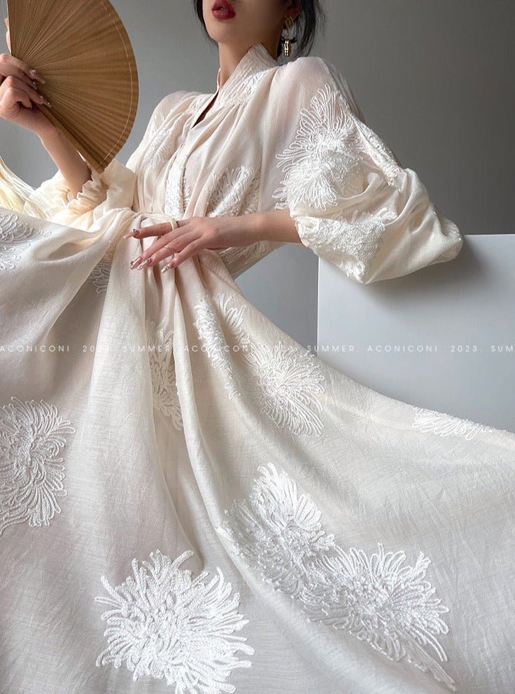 Aconiconi|Matsuno Brown Sugar Embroidery Exquisite Dress