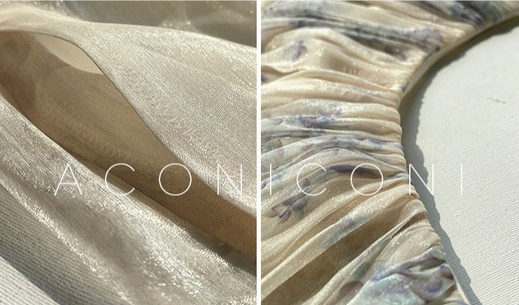 Aconiconi|Flower Brocade Evening Smoke Broken Flower Fairy Dress