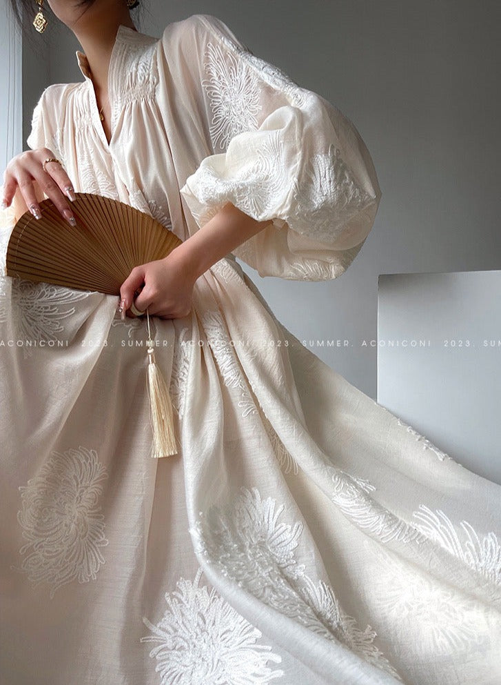 Aconiconi|Matsuno Brown Sugar Embroidery Exquisite Dress
