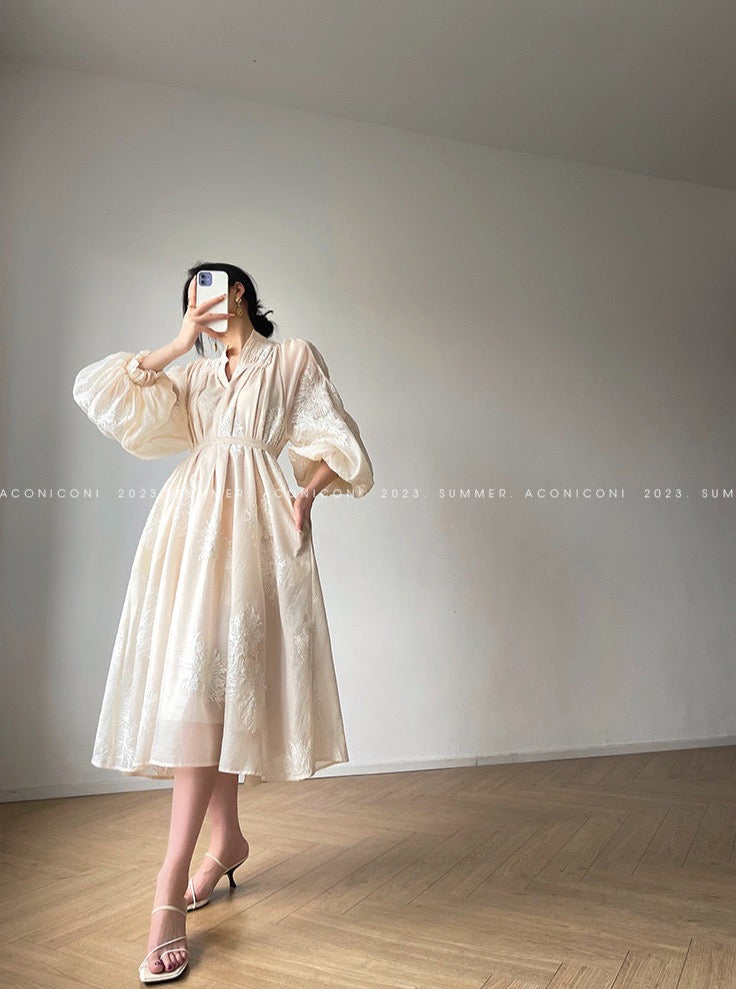 Aconiconi|Matsuno Brown Sugar Embroidery Exquisite Dress