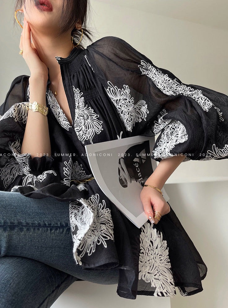 Aconiconi|Matsuno Brown Sugar Embroidery Exquisite Dress