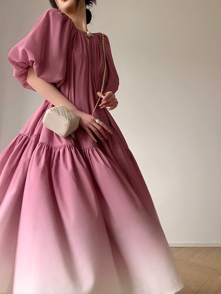 Aconiconi|Grape Cotton Cloud Ombre Dress