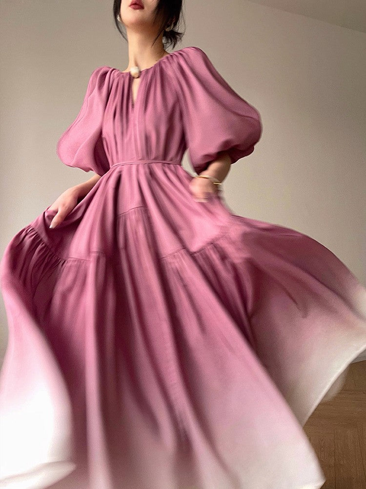 Aconiconi|Grape Cotton Cloud Ombre Dress