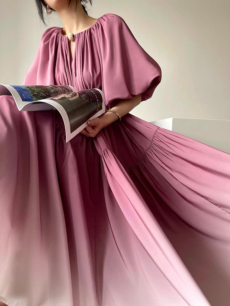 Aconiconi|Grape Cotton Cloud Ombre Dress