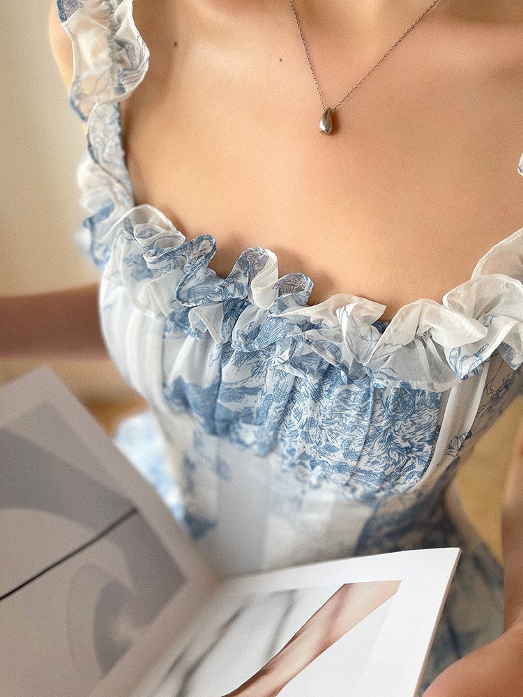 Aconiconi|Sea Island Frosty Suspender Sweet Short Dress