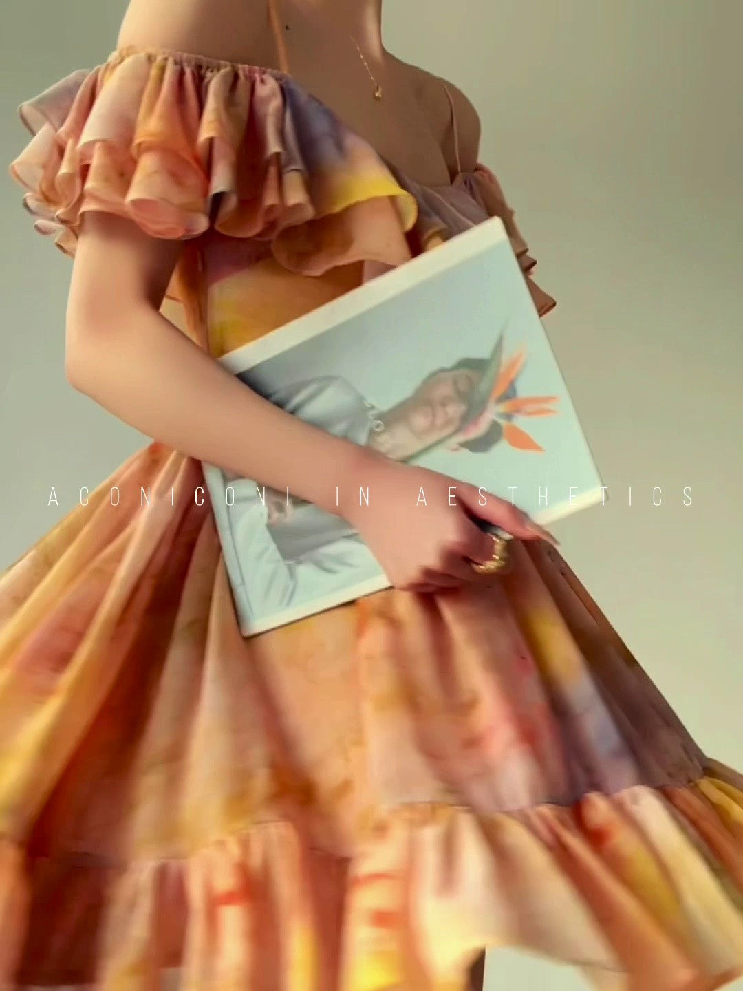 Aconiconi|Floating Painting Summer Suspender Dress