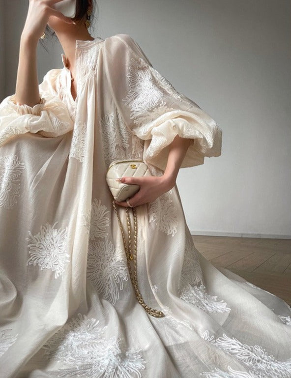 Aconiconi|Matsuno Brown Sugar Embroidery Exquisite Dress