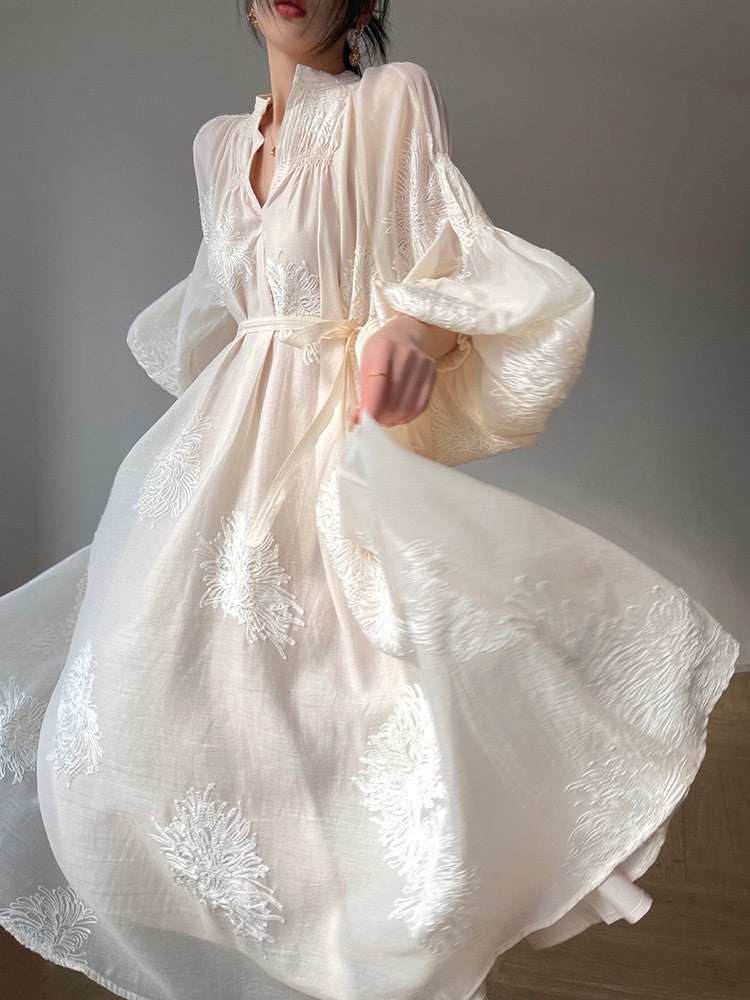 Aconiconi|Matsuno Brown Sugar Embroidery Exquisite Dress