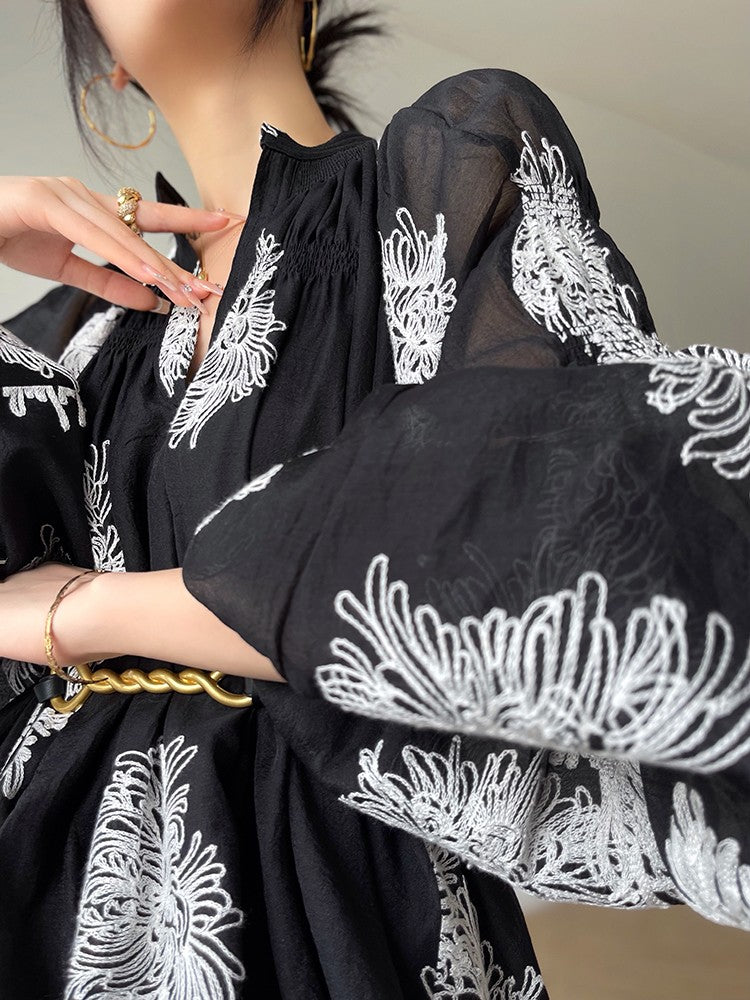 Aconiconi|Matsuno Brown Sugar Embroidery Exquisite Dress