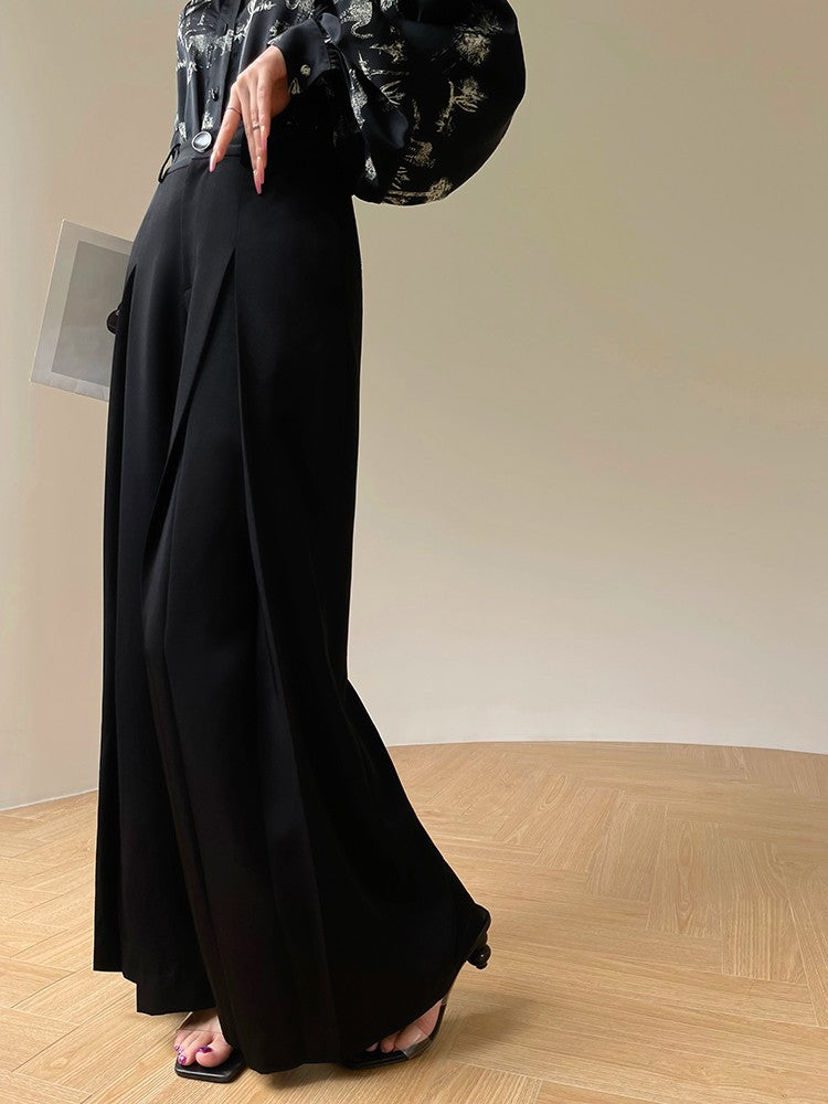 Aconiconi|Wide Leg High-end Suit Pants