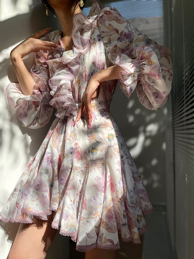 Aconiconi|Crape Myrtle Floral Feminine Suit