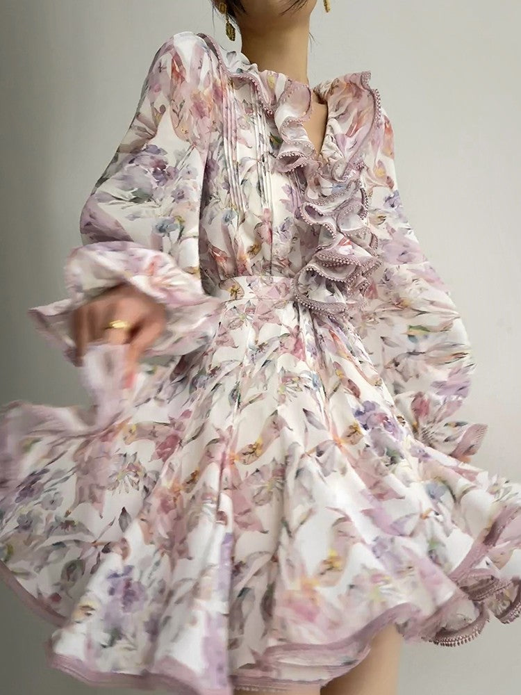 Aconiconi|Crape Myrtle Floral Feminine Suit
