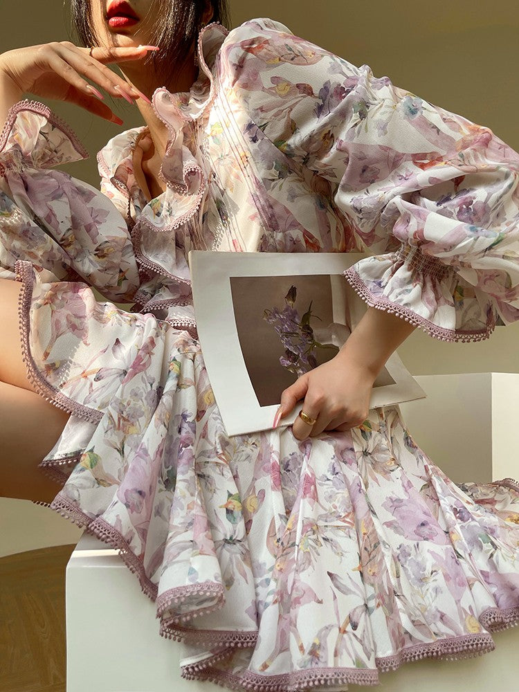 Aconiconi|Crape Myrtle Floral Feminine Suit