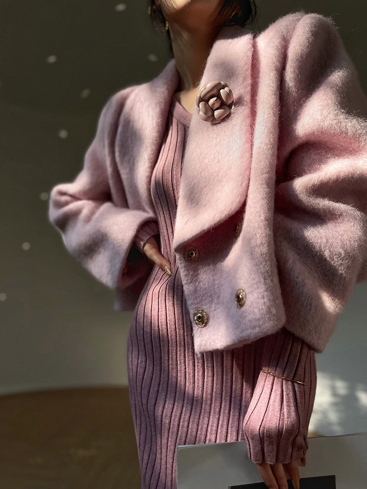 Aconiconi|Sweet Peach Women's Wool Coat