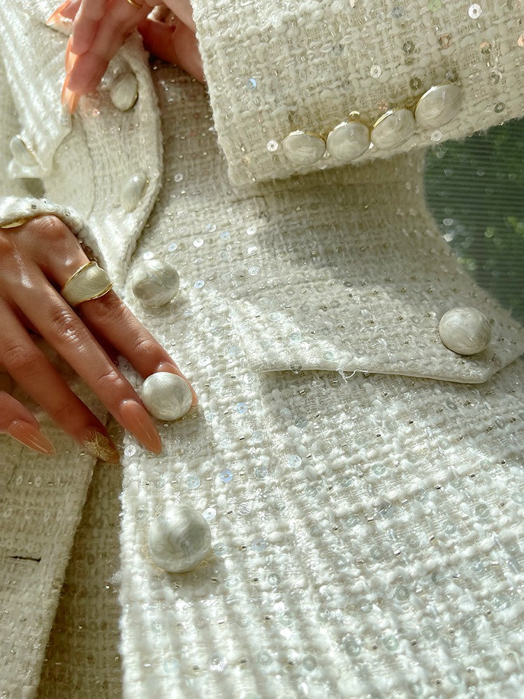 Aconiconi|Yueluo Suit Sequin Tweed Set
