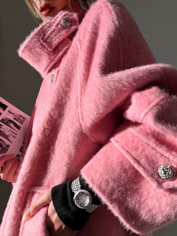 Aconiconi|Inkstone Retro Stand Collar Wool Coat