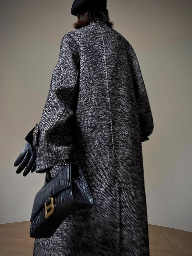 Aconiconi|Inkstone Retro Stand Collar Wool Coat
