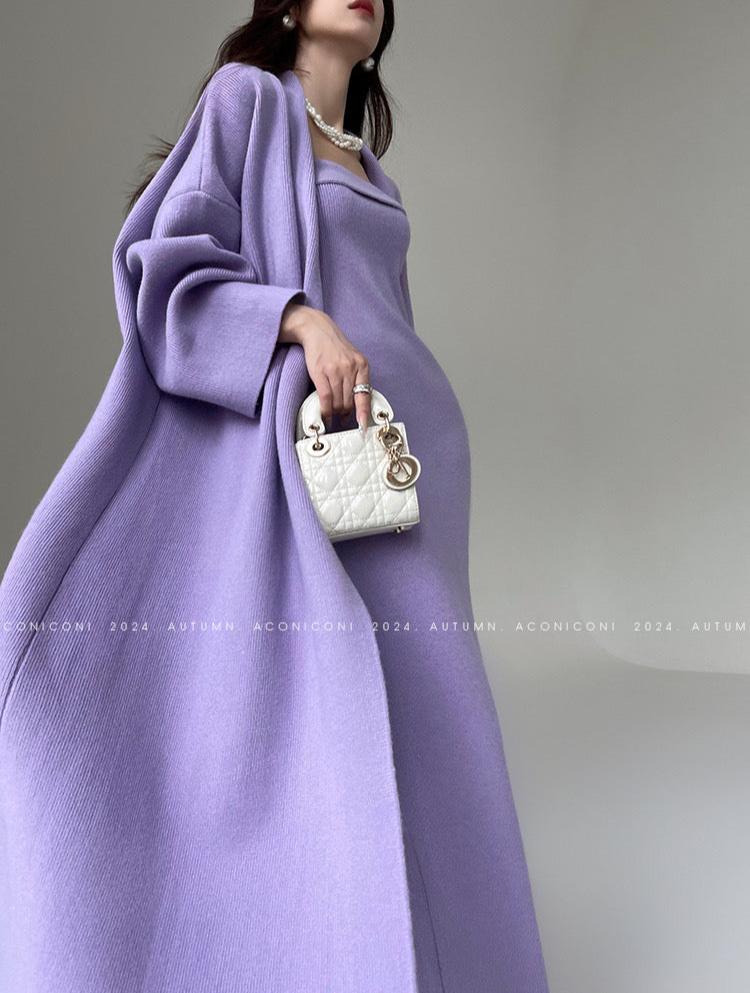 Aconiconi｜Whispering Lilac Knit Dress Set