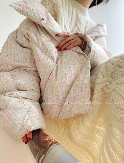 Aconiconi｜Colorful White Puff Cloud Coat