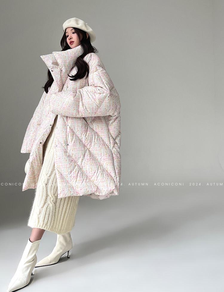 Aconiconi｜Colorful White Puff Cloud Coat