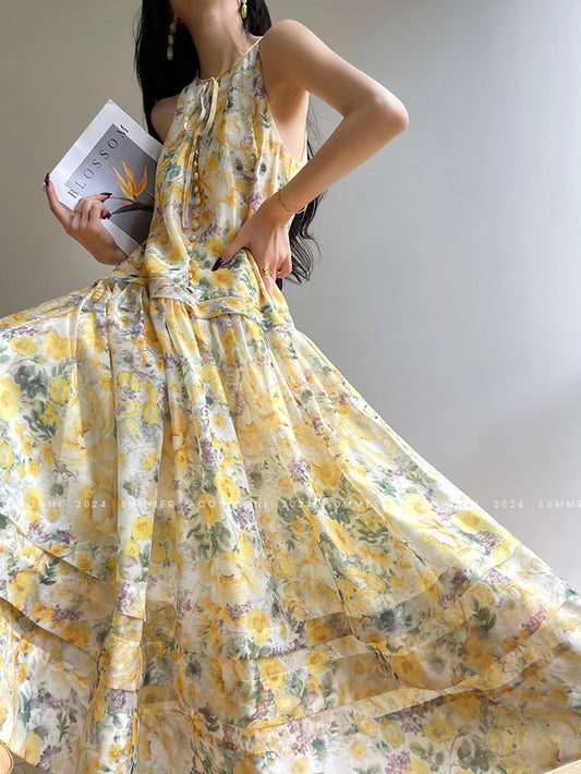 Aconiconi｜Petal Perfection Long Summer Dress