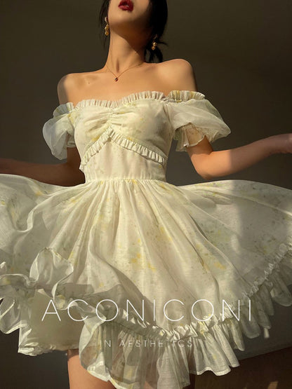 Aconiconi｜Tea Break Fairy Off Shoulder Dress