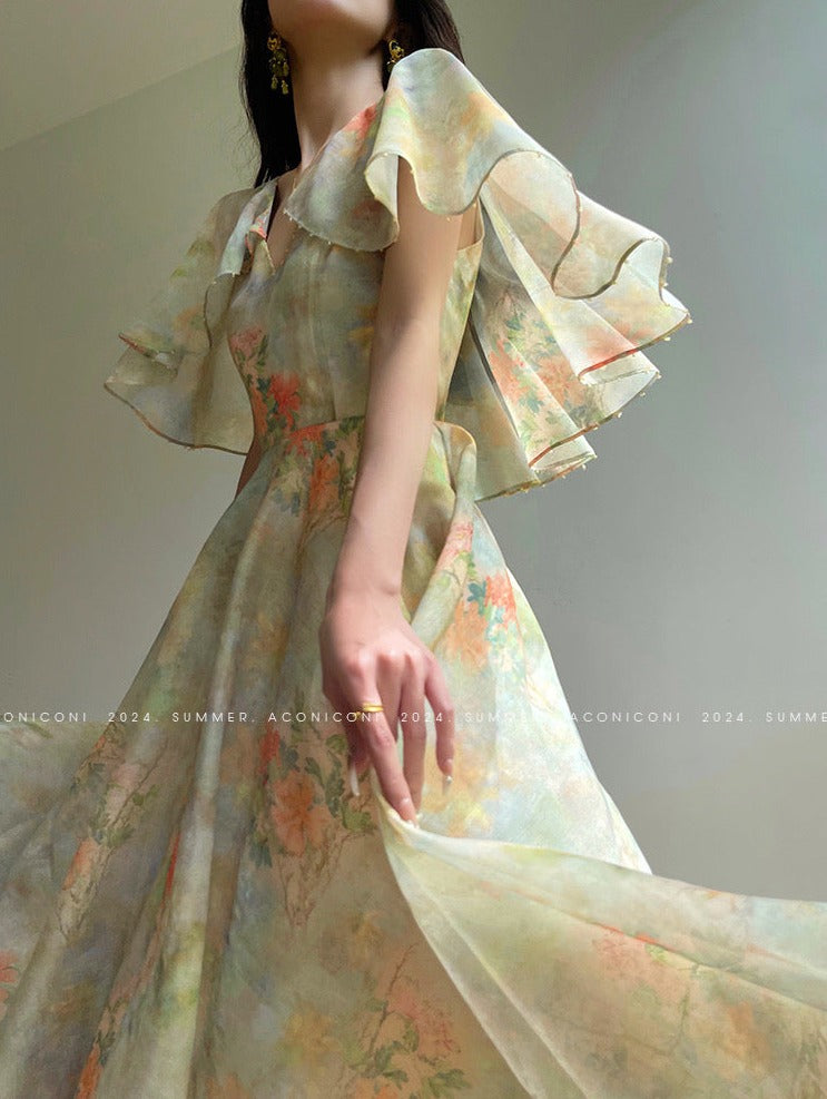 Aconiconi｜Palace Garden Summer Long Dress