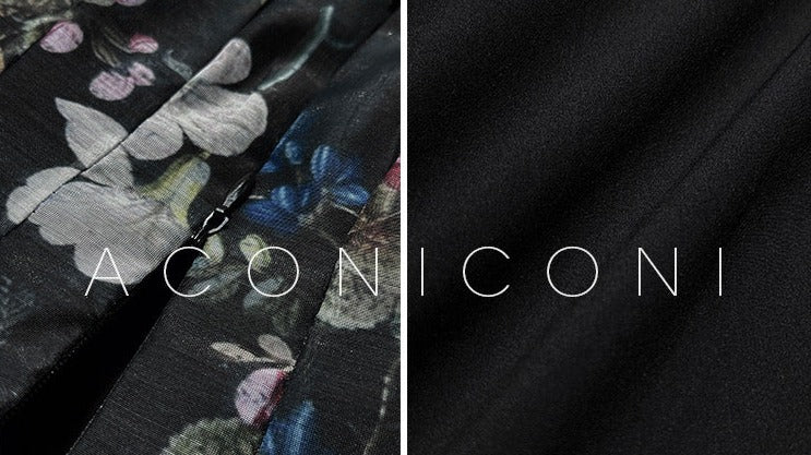 Aconiconi｜Black Forest Long Floral Dress