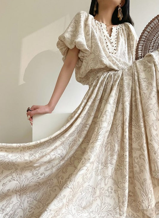 Aconiconi｜Lila Luxe Retro Style Summer Dress