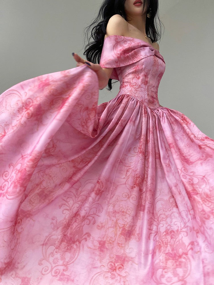 Aconiconi｜Blossom Belle Princess Style Off-Shoulder dress