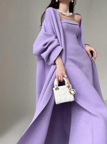 Aconiconi｜Whispering Lilac Knit Dress Set