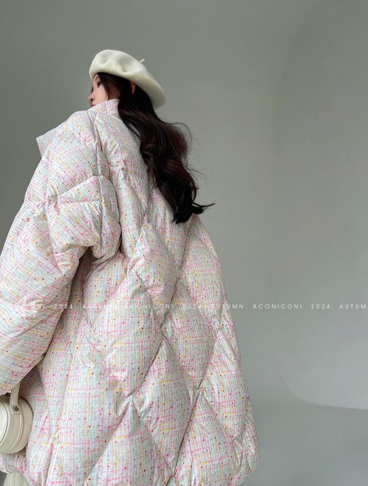 Aconiconi｜Colorful White Puff Cloud Coat