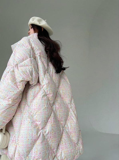 Aconiconi｜Colorful White Puff Cloud Coat