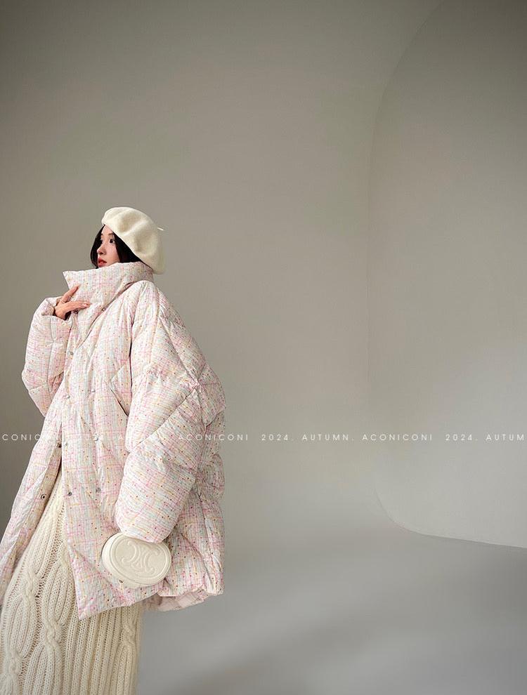 Aconiconi｜Colorful White Puff Cloud Coat