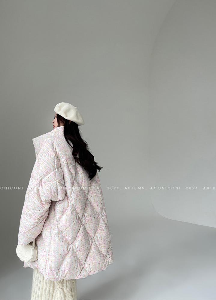 Aconiconi｜Colorful White Puff Cloud Coat