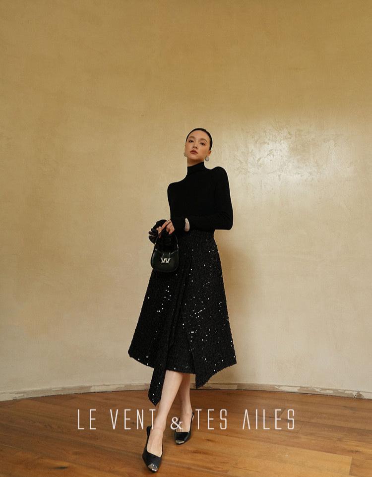 LE VENT & TES AILES |  Galaxy Dreamer Tweed Sequined Skirt